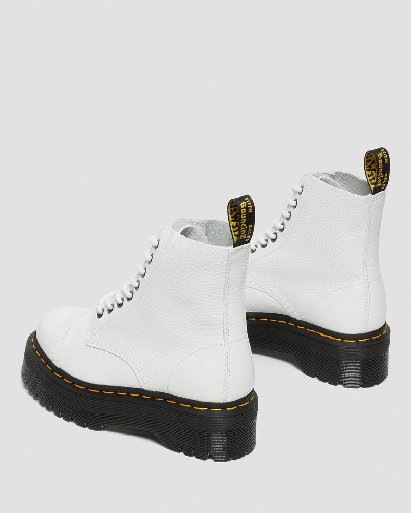 Botas Plataforma Dr Martens Sinclair Milled Nappa Cuero Mujer Blancos | MX 524OKI